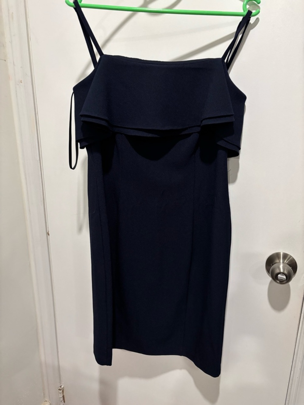 Karl Lagerfeld Navy Blue Off-Shoulder Ruffle Dress